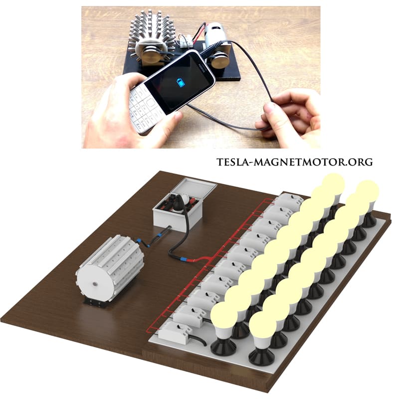 Magnetmotor-Tesla-Patente Beleuchtung mit Magnetmotor